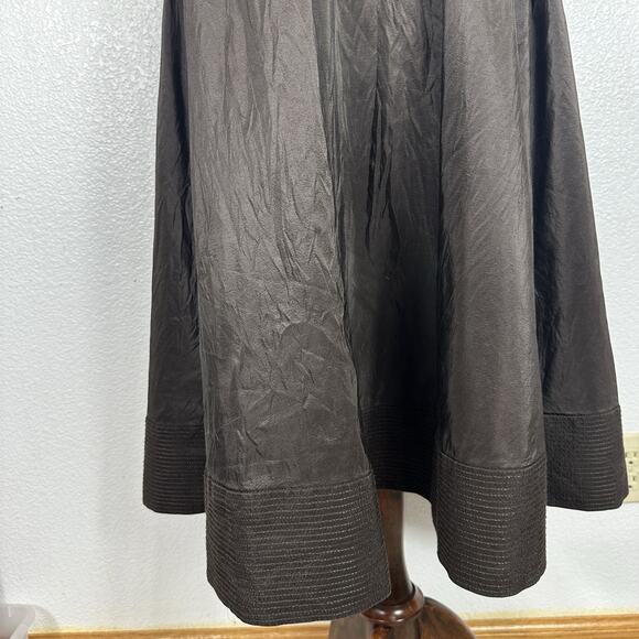 J Crew Silk Dress Women 6 Fit Flare Midi Brown Empire Waist Wedding Party Y2K - Picture 5 of 12